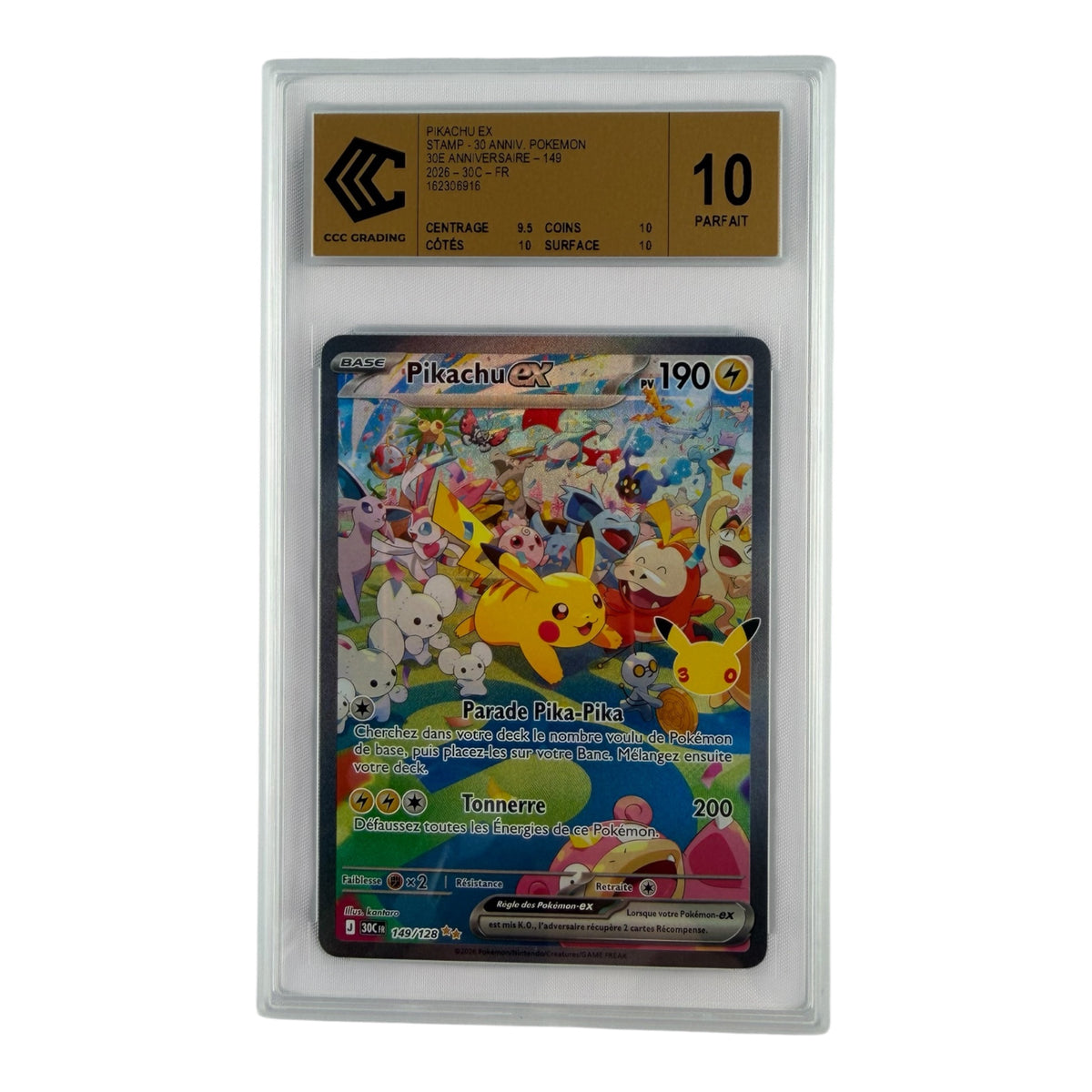 Pikachu-ex 149/128 – CCC 10 Gold Label | Sneyzen Corp