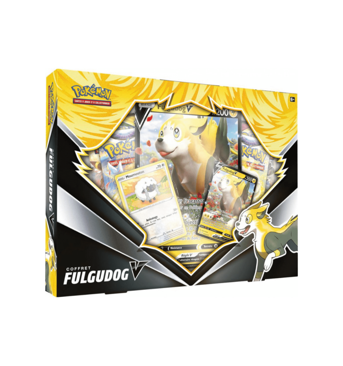 Coffret Pokémon Fulgudog V avec 4 boosters Épée et Bouclier neuf et scellé | Sneyzencorp