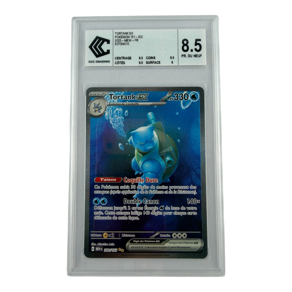 Carte Pokémon gradée Tortank Ex 200/165 CCC 8.5 – recto | Sneyzencorp