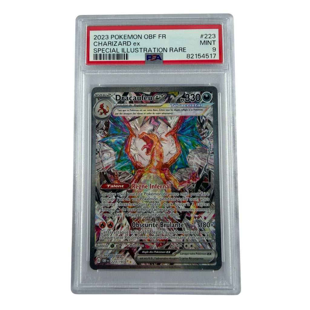 Carte Pokémon gradée Dracaufeu Ex 223/197 PSA 9 – recto | Sneyzencorp