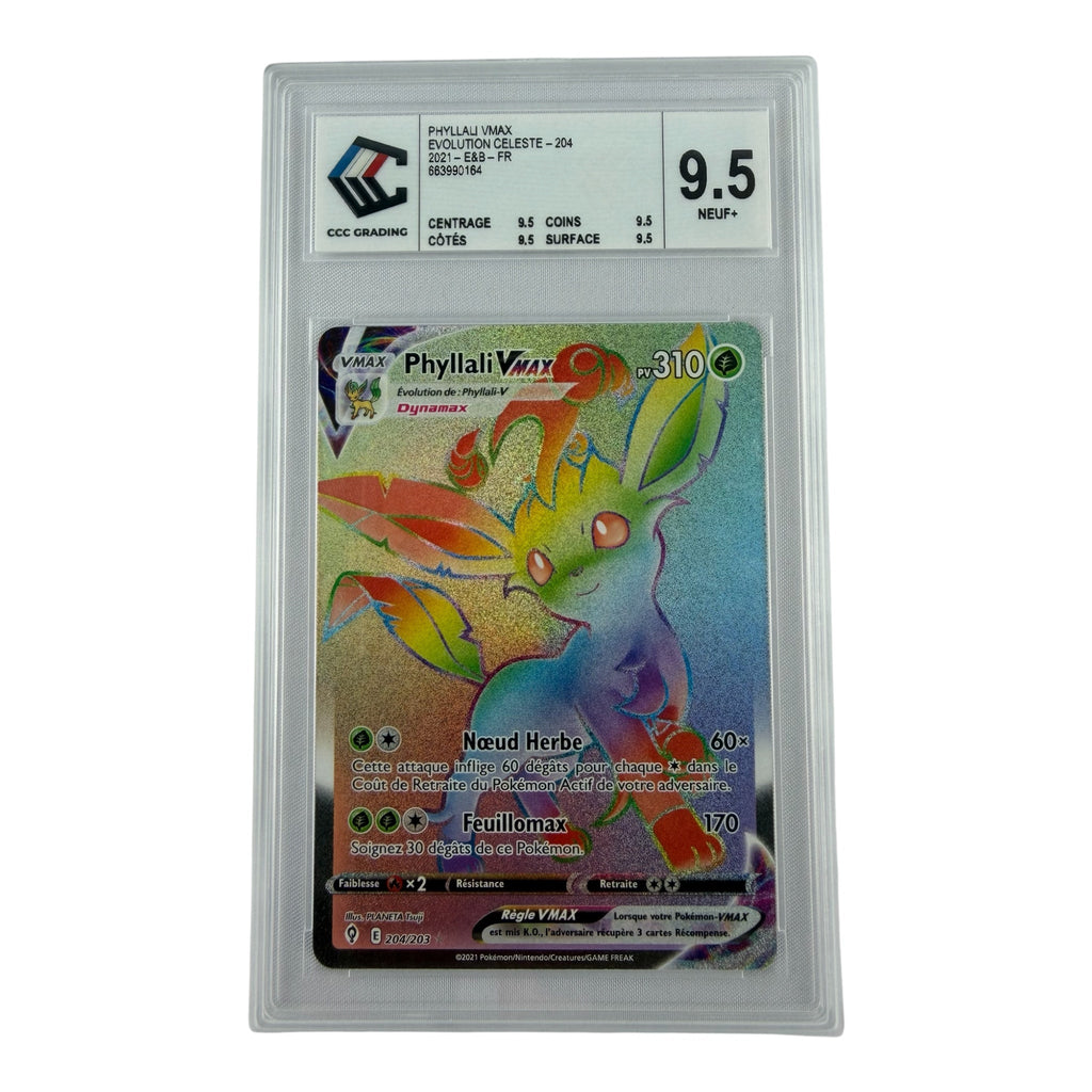 Carte Pokémon gradée Phyllali Vmax 204/203 CCC 9.5 – recto | Sneyzencorp