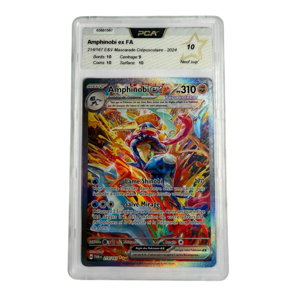 Carte Pokémon gradée Amphinobi Ex 214/167 PCA 10 – recto | Sneyzencorp