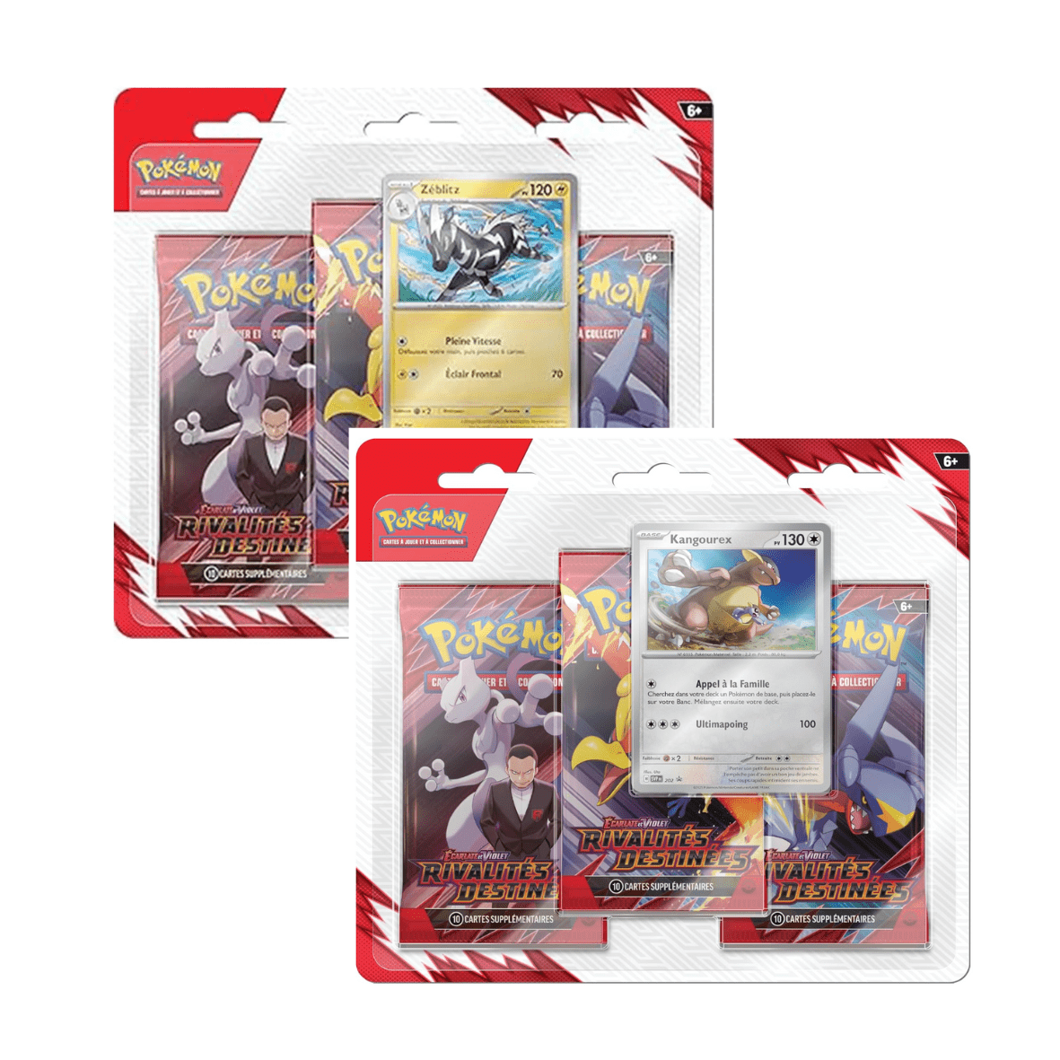 Tripack Pokémon EV10 Rivalités Destinées neuf et scellé, produit authentique à collectionner disponible sur Sneyzencorp.com