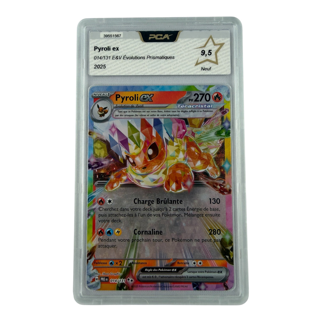 Carte Pokémon gradée Pyroli Ex 014/131 PCA 9.5 – recto | Sneyzencorp