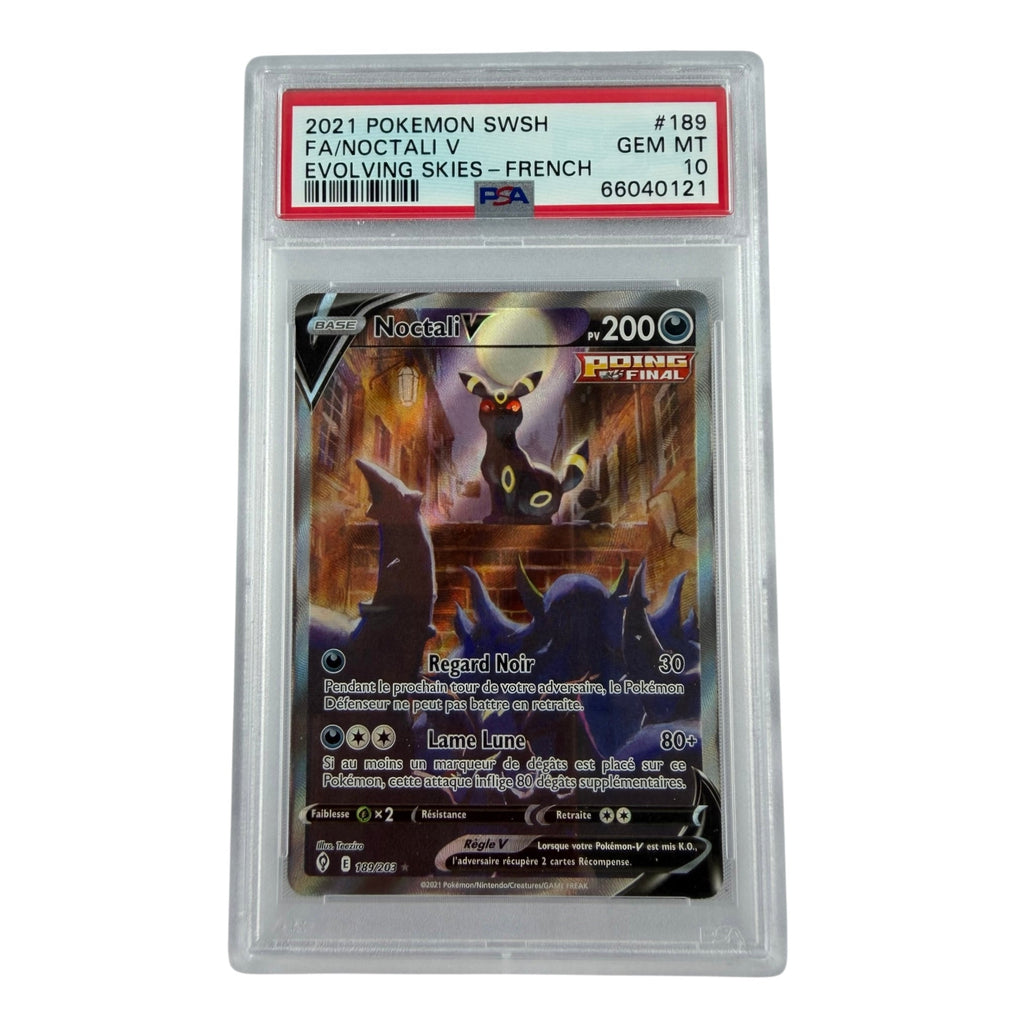 Carte Pokémon gradée Noctali V 189/203 PSA 10 – recto | Sneyzencorp