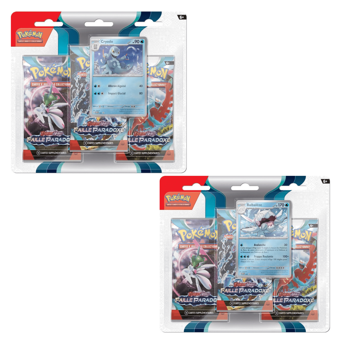 Tripack Pokémon EV04 Faille Paradoxe scellé et authentique