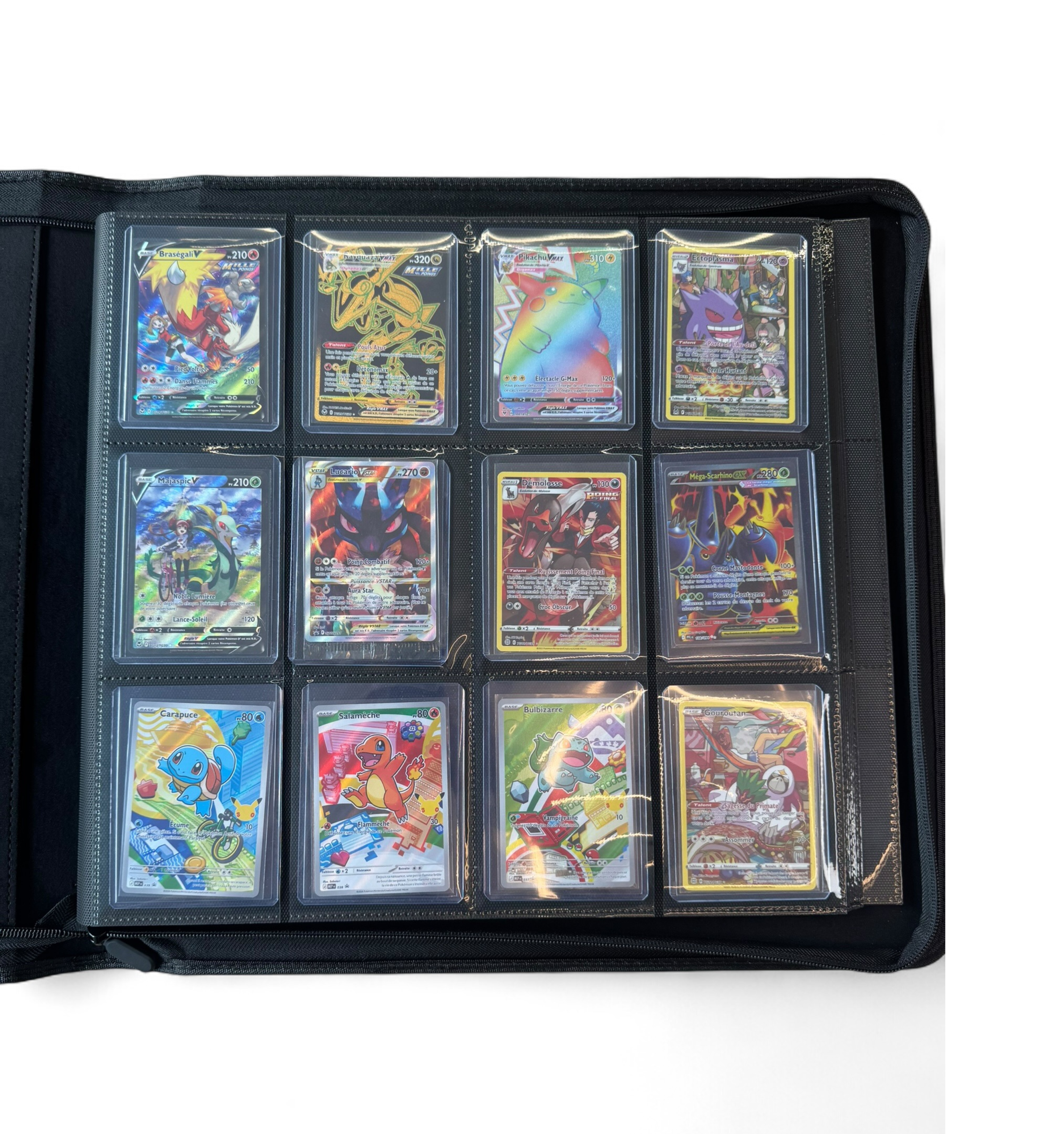 Binder Toploaders Noir Sneyzen Corp. - Classeur Rigide avec Zip pour Cartes Pokémon - sneyzencorp
