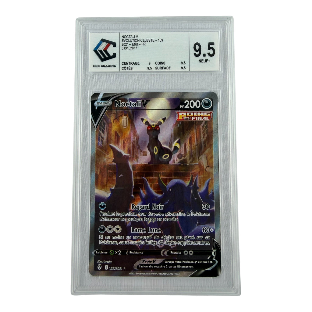 Carte Pokémon gradée Noctali V 189/203 CCC 9.5 – recto | Sneyzencorp