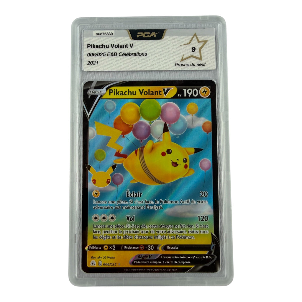 Carte Pokémon gradée Pikachu Volant V 006/025 PCA 9 – recto | Sneyzencorp