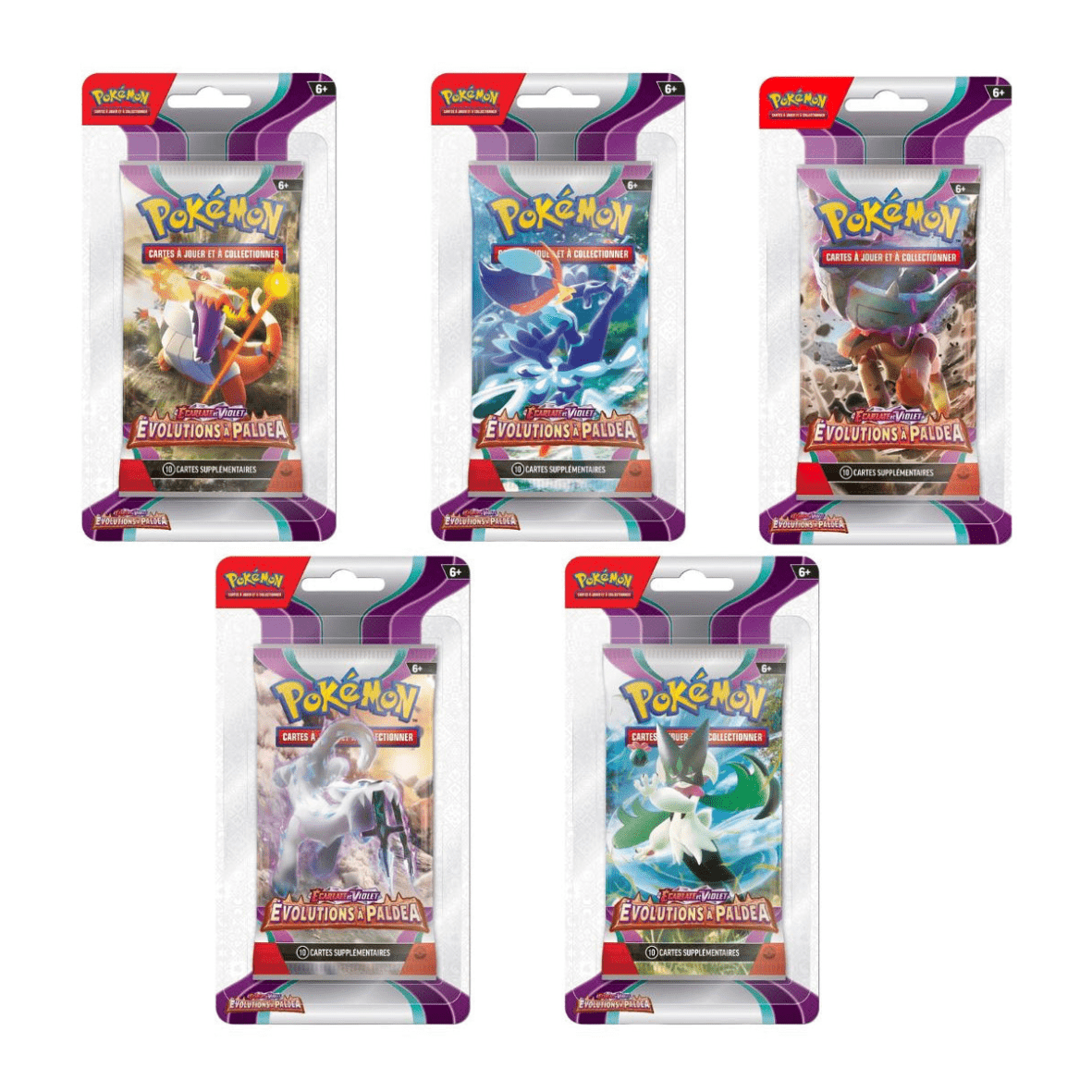 Artset 5 blisters Pokémon EV02 Évolutions à Paldéa neufs et scellés, produits authentiques sur Sneyzencorp.com