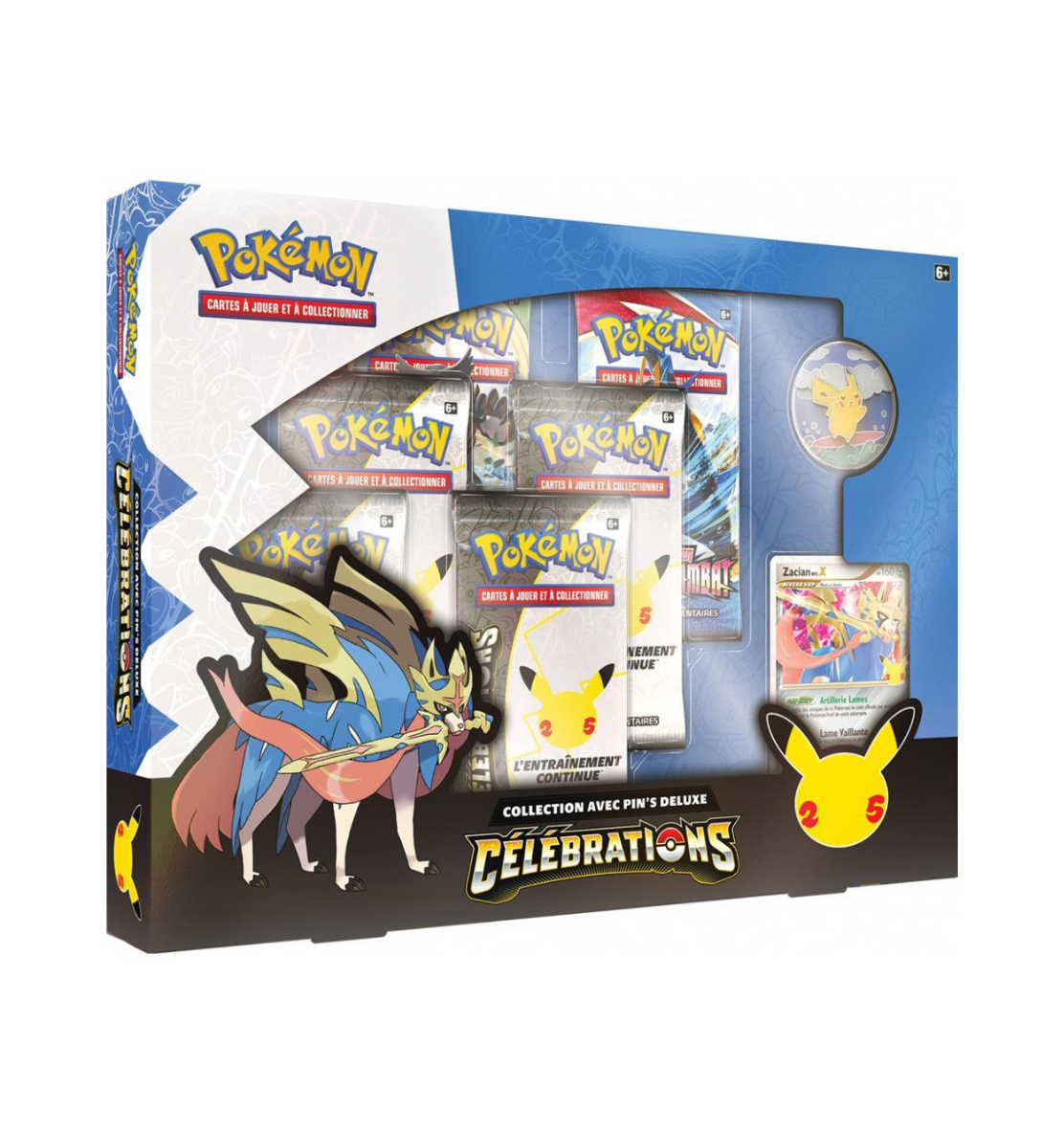Coffret EB7.5 Célébrations 25 Ans - Collection Pin's Deluxe Zacian Neuf et Scellé - sneyzencorp