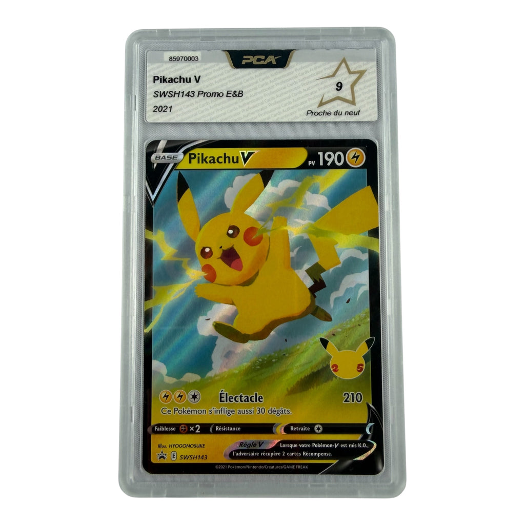 Carte Pokémon gradée Pikachu V SWSH143 PCA 9 – recto | Sneyzencorp