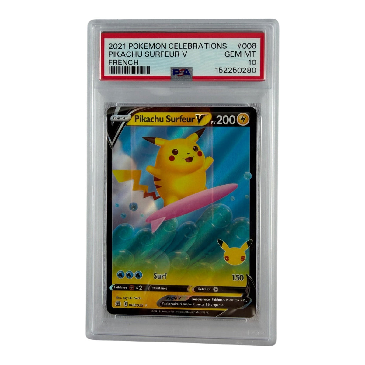 Pikachu Surfeur V 008/025 – PSA 10 - sneyzencorp
