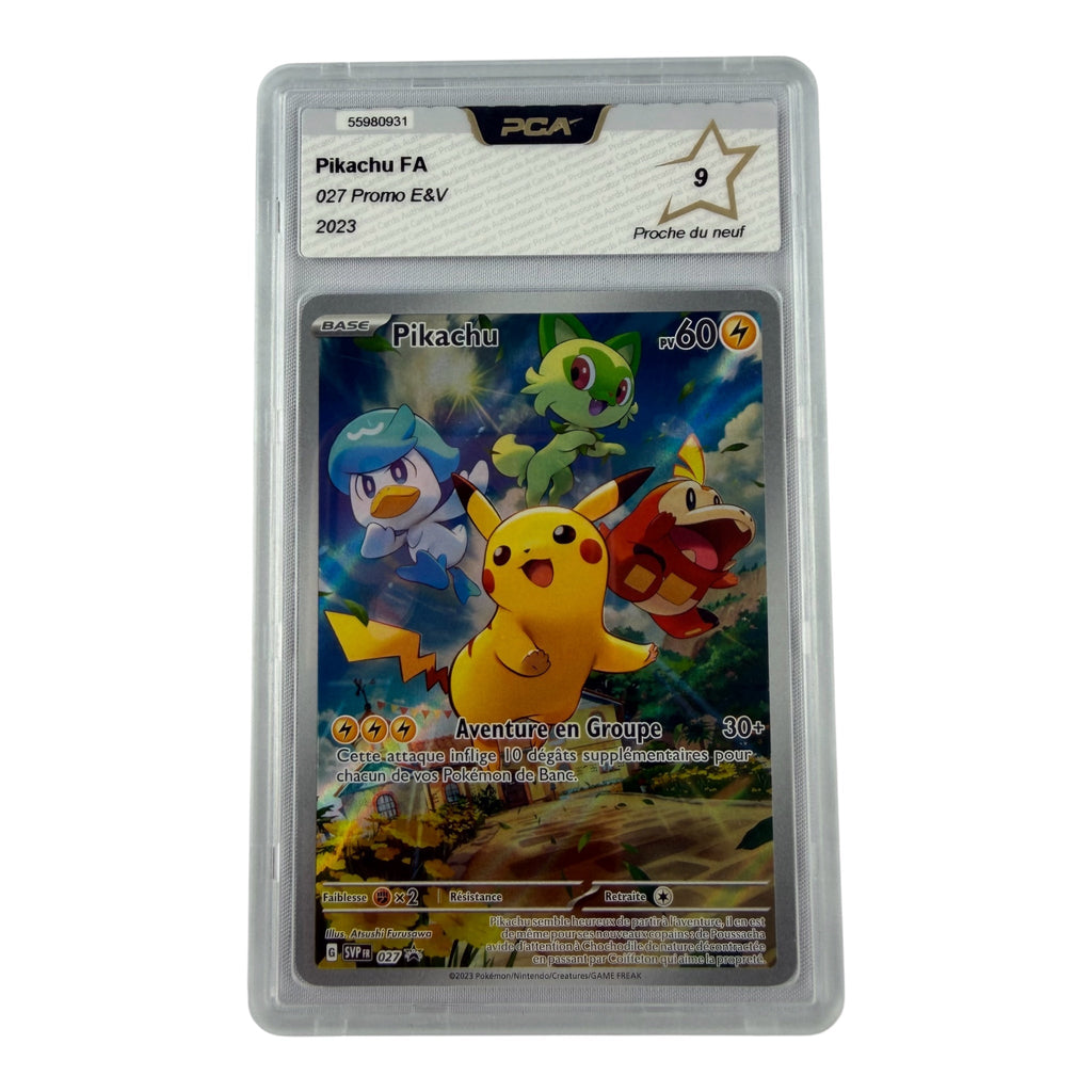 Carte Pokémon gradée Pikachu 027 PCA 9 – recto | Sneyzencorp
