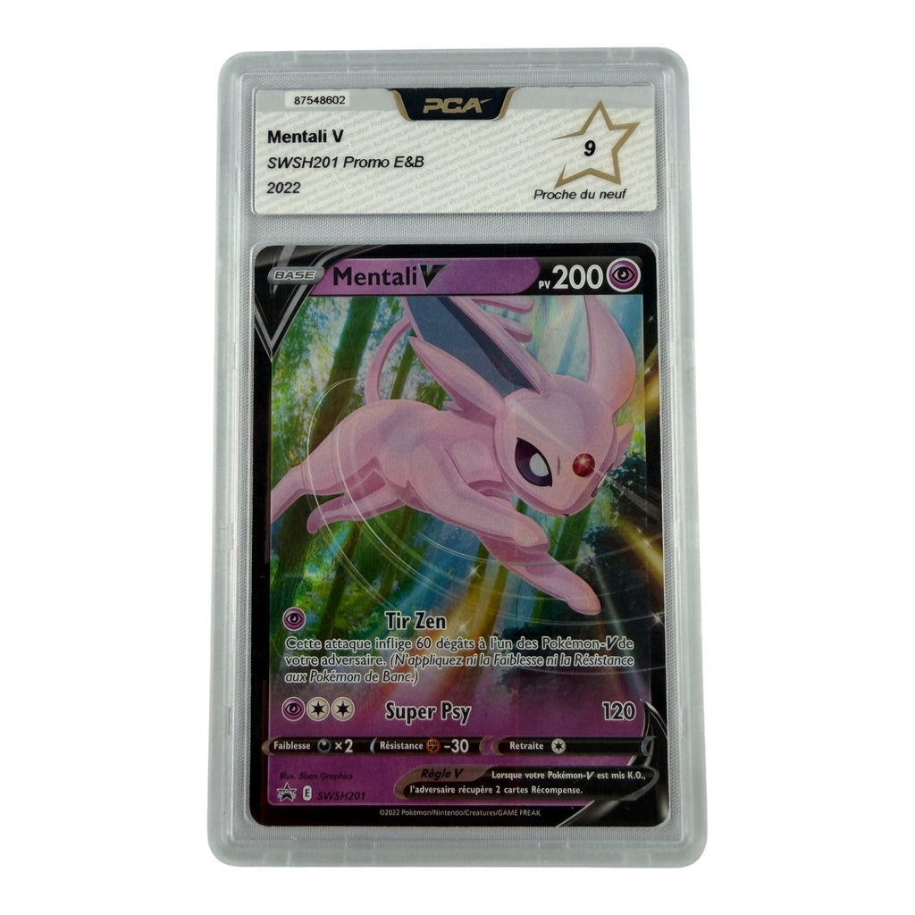 Carte Pokémon gradée Mentali V SWSH201 PCA 9 – recto | Sneyzencorp