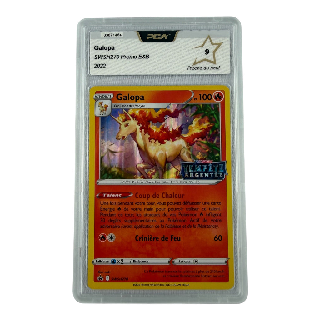 Carte Pokémon gradée Galopa Stamp SWSH270 PCA 9 – recto | Sneyzencorp