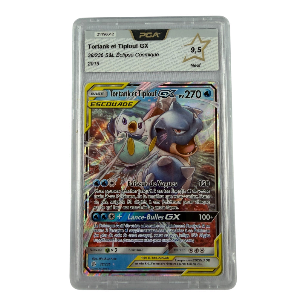 Carte Pokémon gradée Tortank et Tiplouf GX 38/236 PCA 9.5 – recto | Sneyzencorp