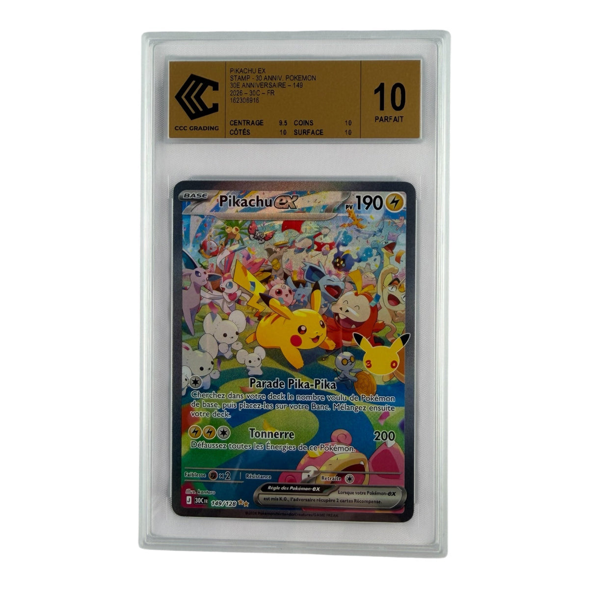Pikachu-ex 149/128 – CCC 10 Gold Label - sneyzencorp