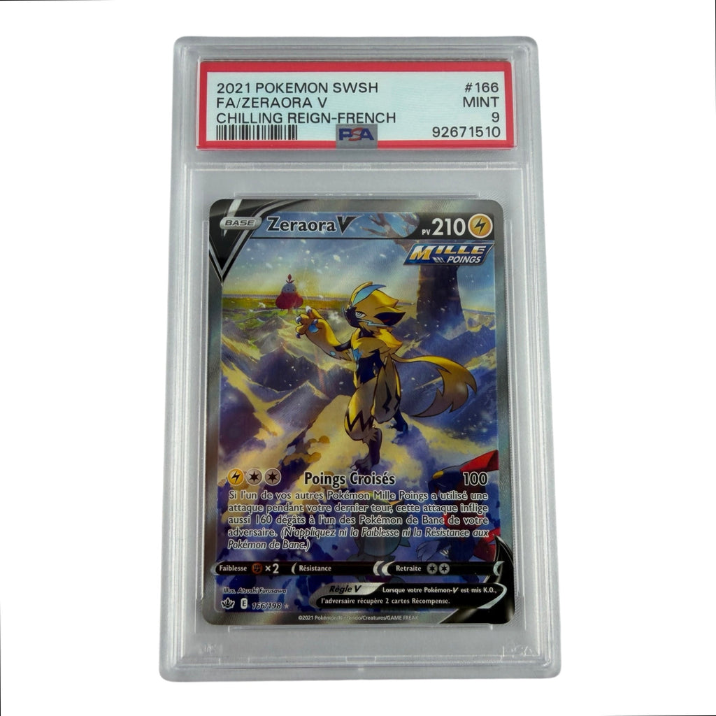 Carte Pokémon gradée Zeraora V 166/198 PSA 9 – recto | Sneyzencorp