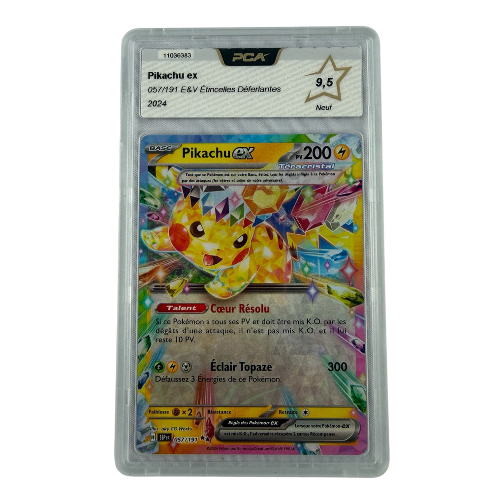 Carte Pokémon gradée Pikachu Ex 057/191 PCA 9.5 – recto | Sneyzencorp