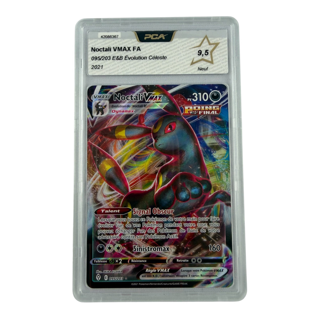 Carte Pokémon gradée Noctali Vmax 095/203 PCA 9.5 – recto | Sneyzencorp