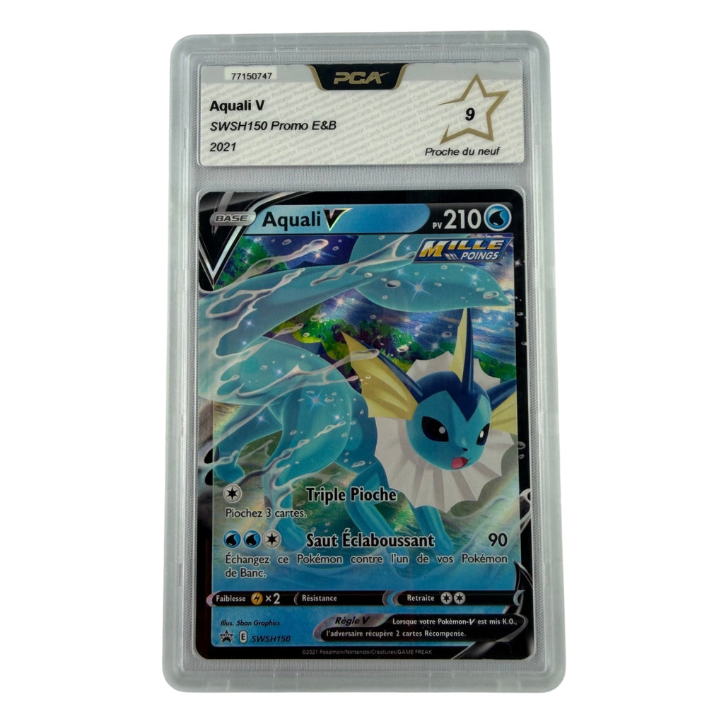 Carte Pokémon gradée Aquali V SWSH150 PCA 9 – recto | Sneyzencorp