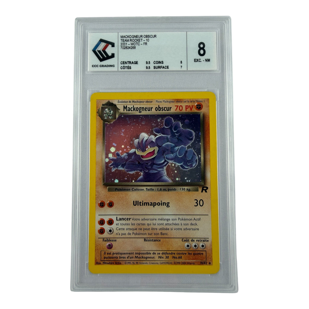 Carte Pokémon gradée Mackogneur Obscur Édition 2 10/82 CCC 8 – recto | Sneyzencorp