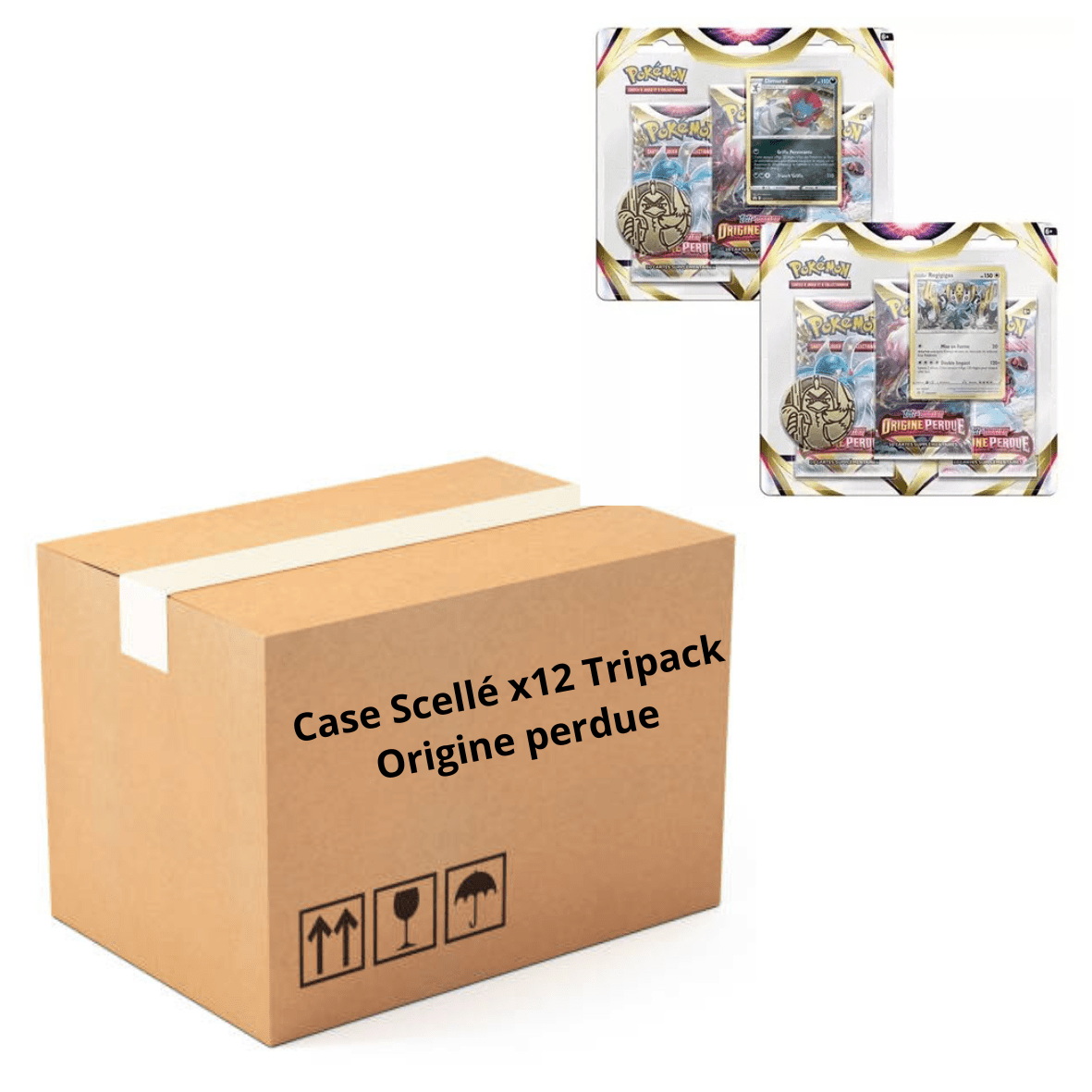 Case scellée 12 Tripack Pokémon EB11 Origine Perdue neuf et scellé, produit authentique à collectionner sur Sneyzencorp.com