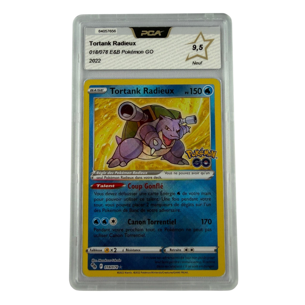 Carte Pokémon gradée Tortank Radieux 018/078 PCA 9.5 – recto | Sneyzencorp