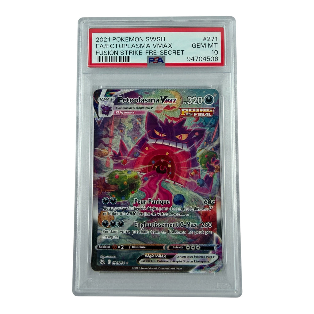 Carte Pokémon gradée Ectoplasma Vmax 271/264 PSA 10 – recto | Sneyzencorp