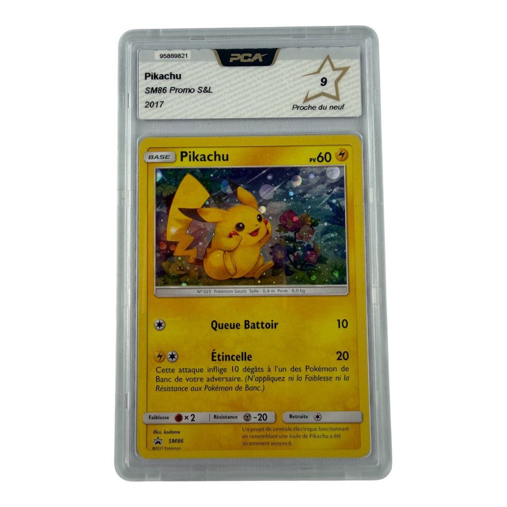 Carte Pokémon gradée Pikachu Holo SM86 PCA 9 – recto | Sneyzencorp