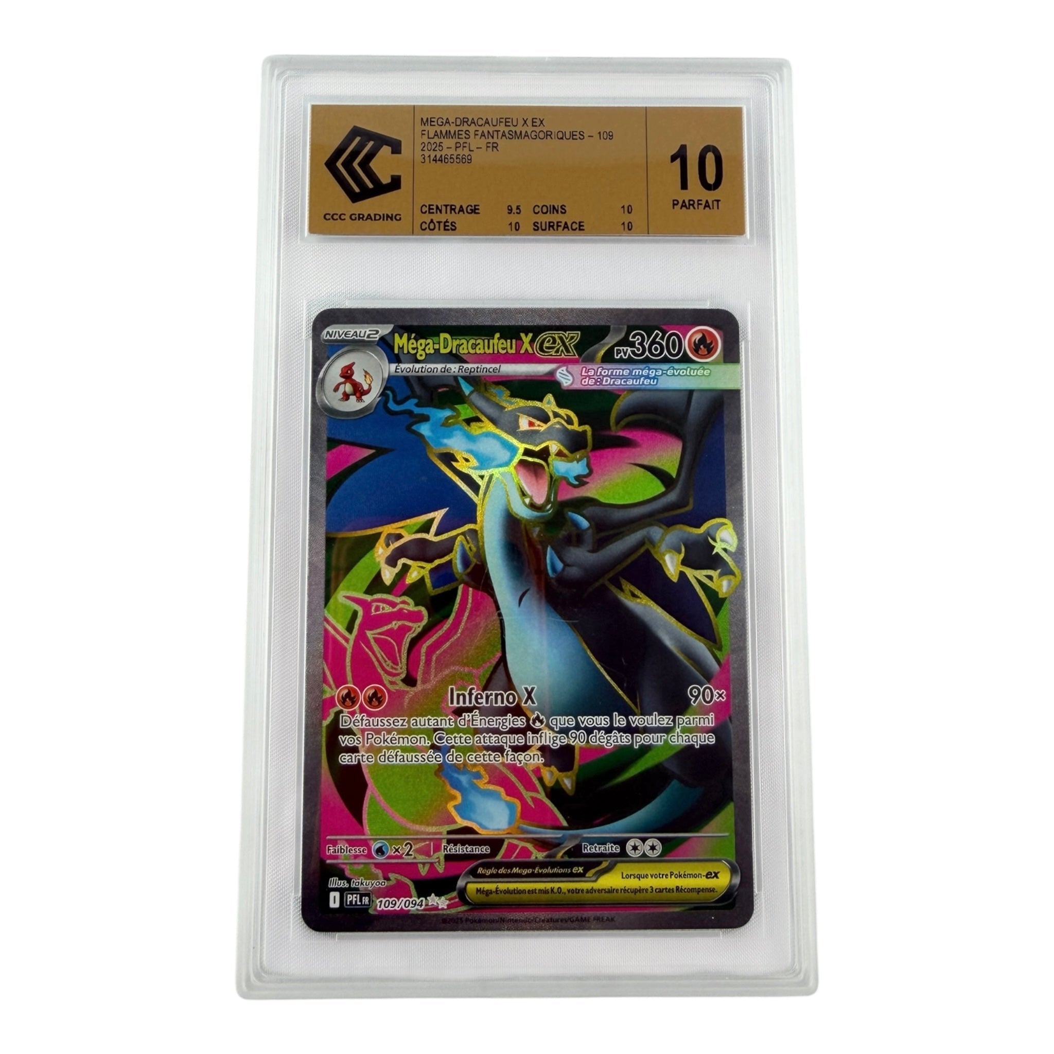 Méga-Dracaufeu X EX 109/094 – CCC 10 Gold Label - sneyzencorp