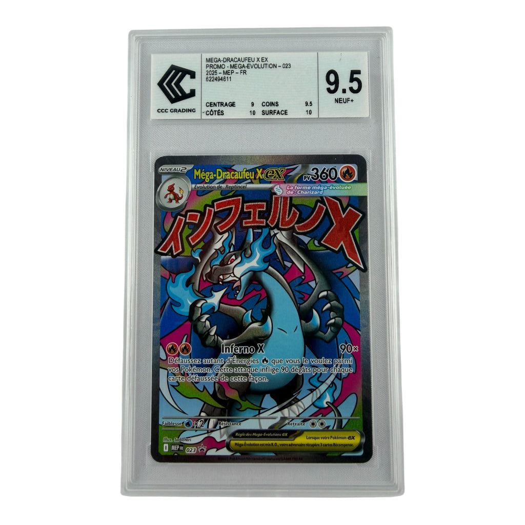 Carte Pokémon gradée Méga Dracaufeu X Ex 023 CCC 9.5 – recto | Sneyzencorp