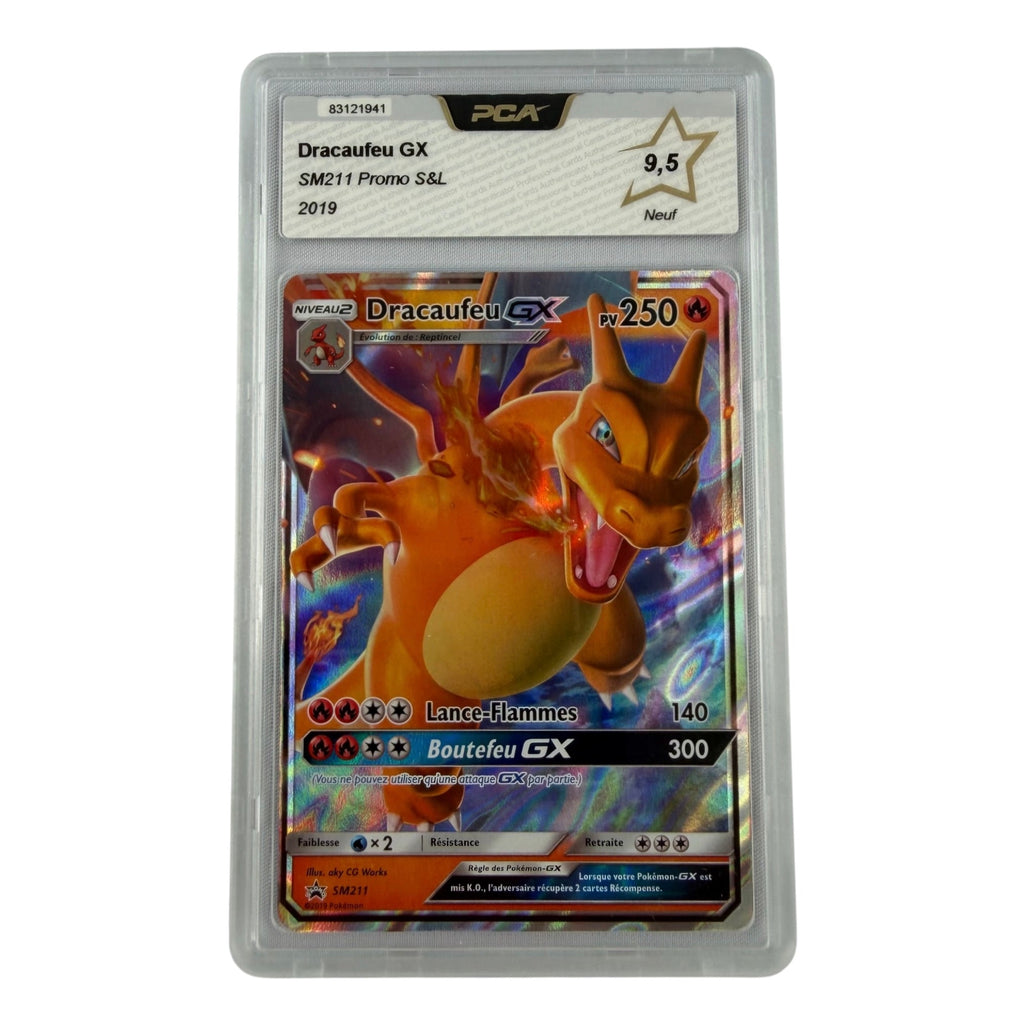 Carte Pokémon gradée Dracaufeu GX SM211 PCA 9.5 – recto | Sneyzencorp
