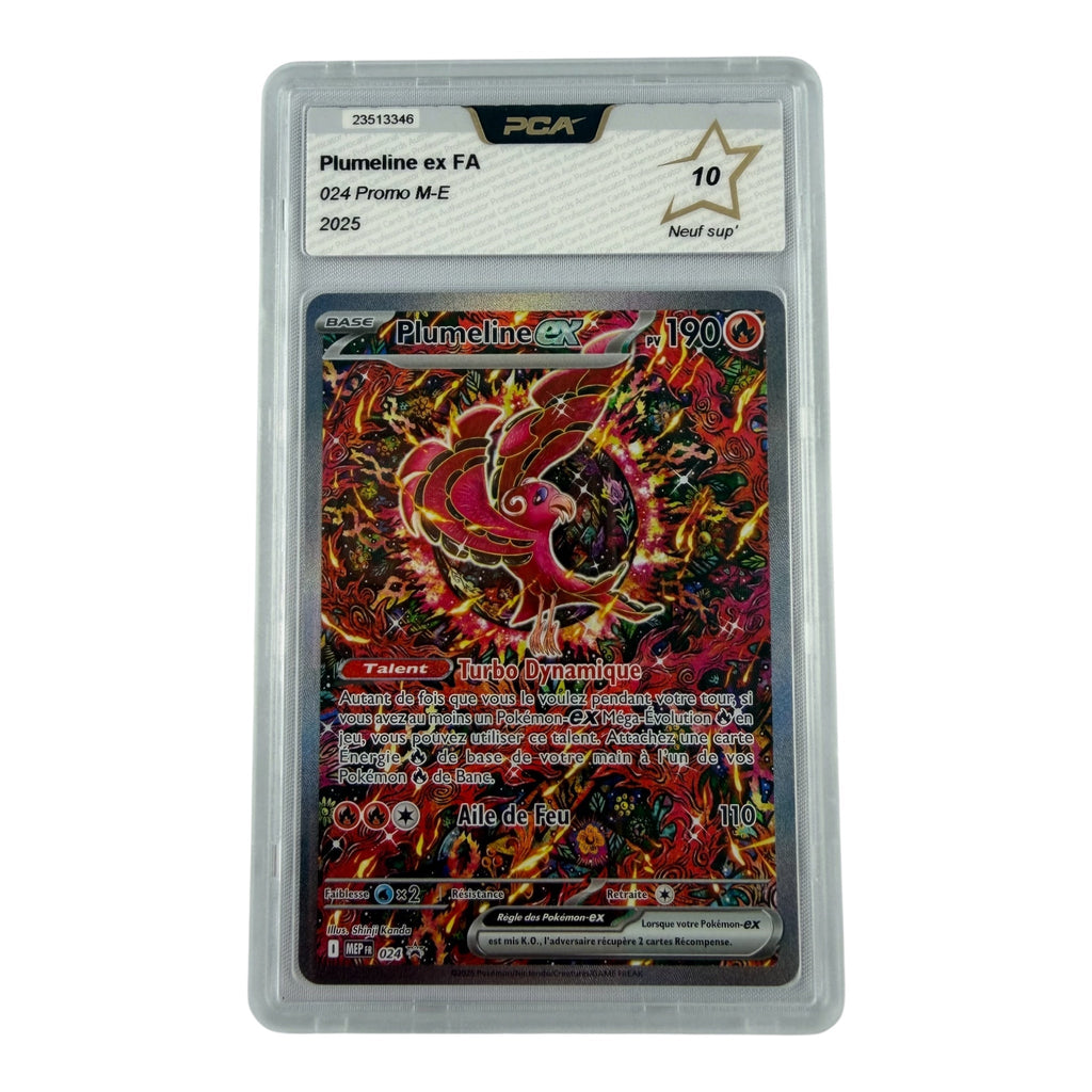 Carte Pokémon gradée Plumeline Ex 024 PCA 10 – recto | Sneyzencorp
