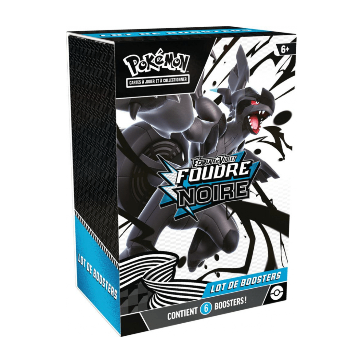 Bundle Pokémon EV10.5 Foudre Noire avec 6 boosters neufs et scellés, produit authentique à collectionner sur Sneyzencorp.com