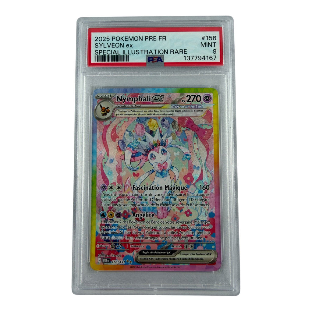 Carte Pokémon gradée Nymphali Ex 156/131 PSA 9 – recto | Sneyzencorp