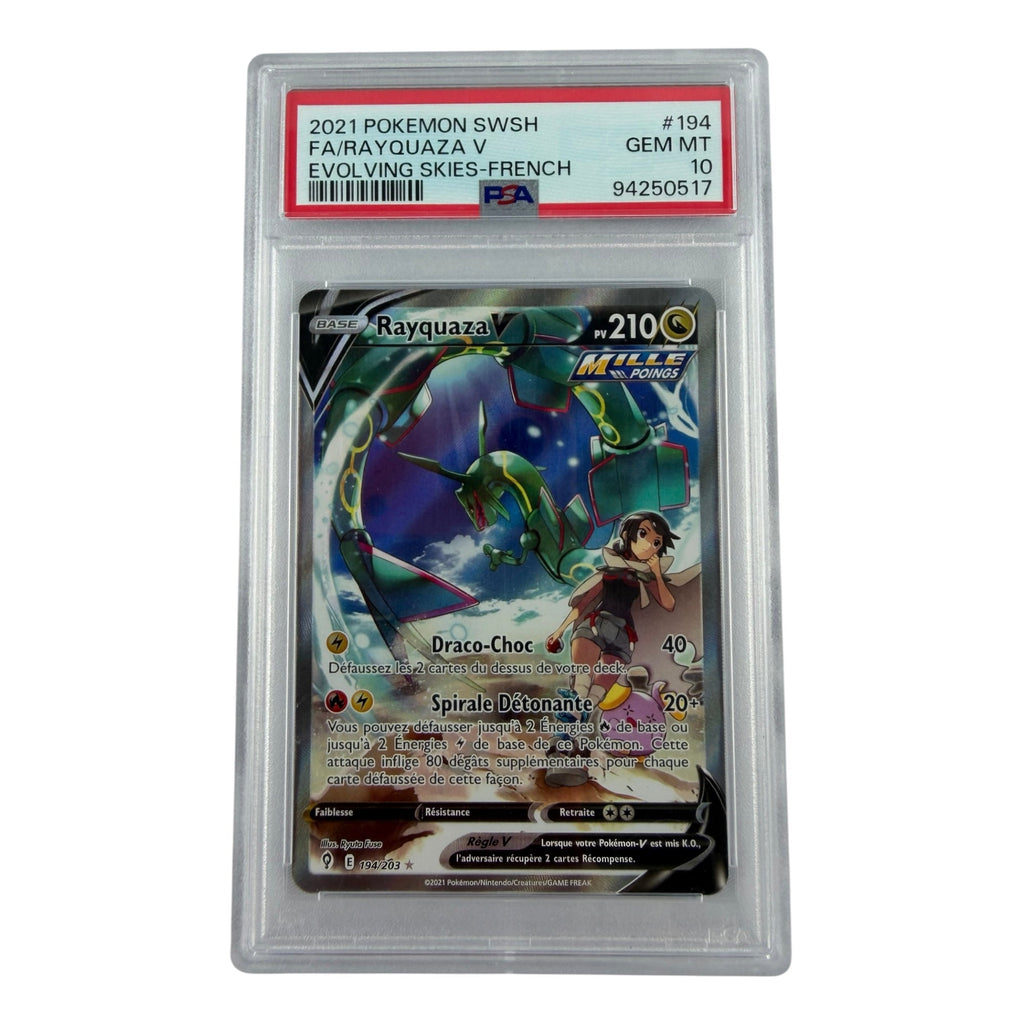 Carte Pokémon gradée Rayquaza V 194/203 PSA 10 – recto | Sneyzencorp