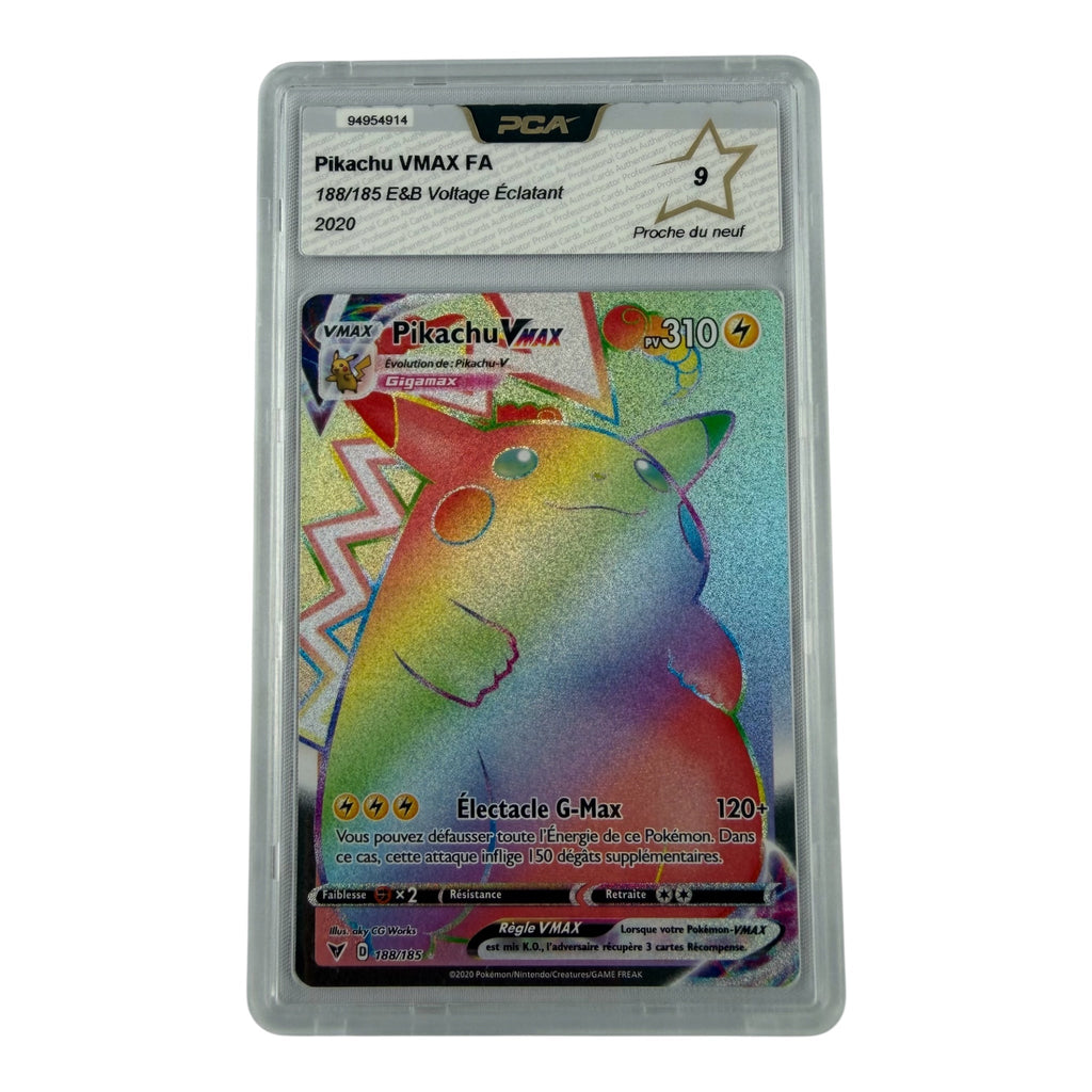 Carte Pokémon gradée Pikachu Vmax 188/185 PCA 9 – recto | Sneyzencorp