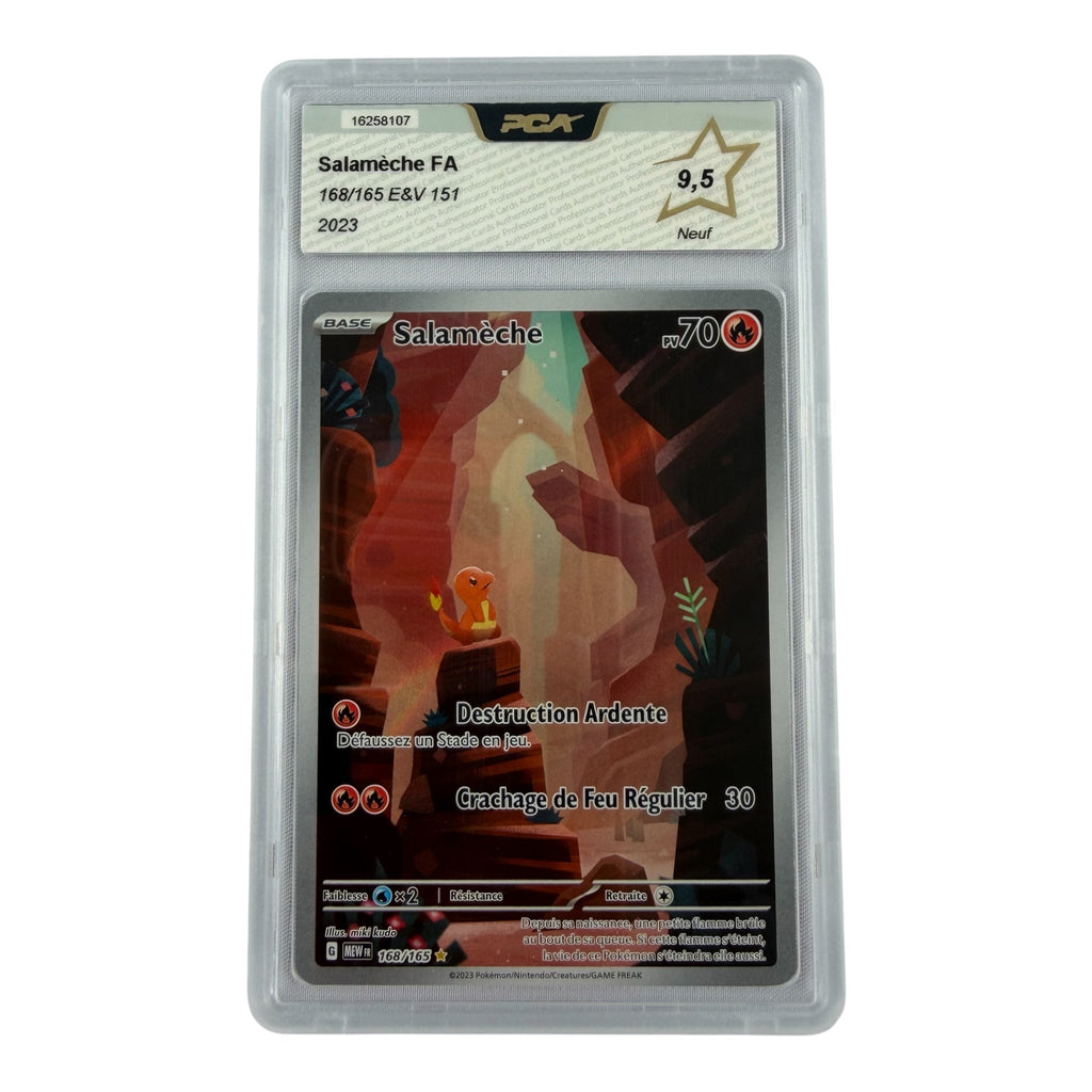 Carte Pokémon gradée Salamèche 168/165 PCA 9.5 – recto | Sneyzencorp