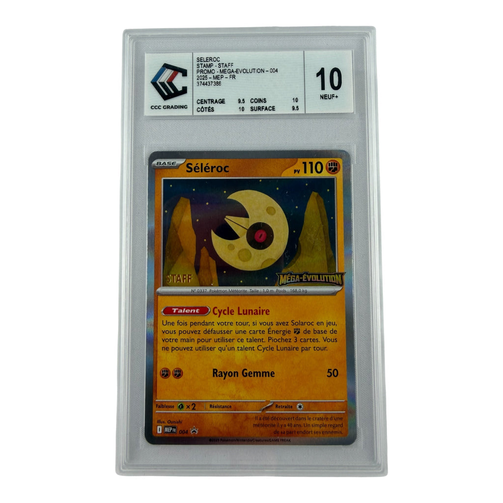 Carte Pokémon gradée Séléroc Staff 004 CCC 10 – recto | Sneyzencorp